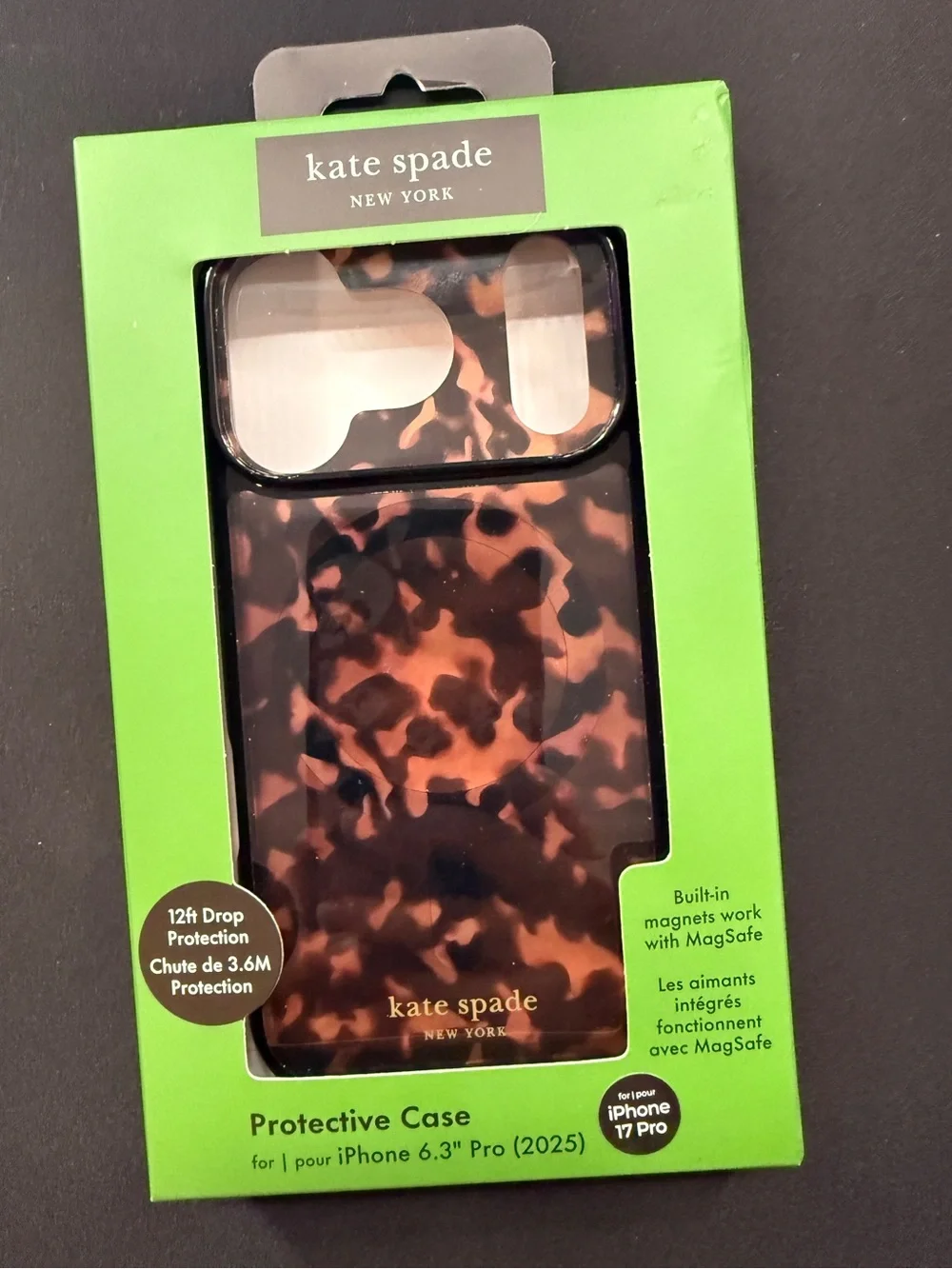 Kate Spade New York HardShell Case MagSafe Apple iPhone 17 Pro Tortoise Shell